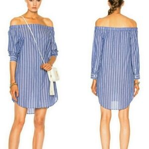 Equipment Femme Gretchen Off-the-shoulder Tunic Dress Shirtdress NWT S Small